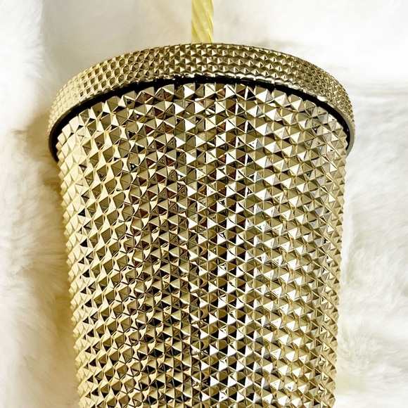 Starbucks Gold Studded 16oz Grande Tumbler with Straw- NWT Christmas 2022 - Picture 4 of 7